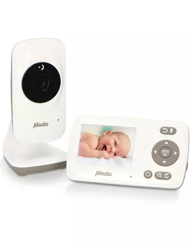 Alecto Babyfoon met camera en kleurenscherm DVM-71 - wit/taupe